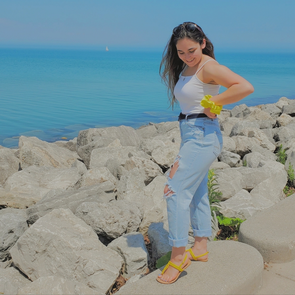Illuminating Yellow Satin Hair Scrunchie [SMALL]